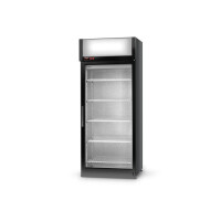 Szafa chłodnicza jednostronnie przeszklona z drzwiami skrzydłowymi, agregat górny, wentylator, 4 kl., nierdzewny korpus, 725x750x2020 mm | RAPA, SCh -