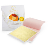 Złoto jadalne, 24 karatowe w listkach 25 szt. 80 mm x 80 mm  | GOLD CHEF, 2GOALB25BB
