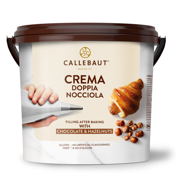 Krem do nadziewania, 18% orzechów laskowych Crema Doppia Nocciola, wiaderko 5 kg | CALLEBAUT, FNN-S1835-651