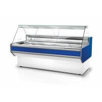 Lada chłodnicza z hartowaną dzieloną szybą prostą ukośną i blatem ze stali nierdzewnej 1520x1070x1220 mm | RAPA, L-A1