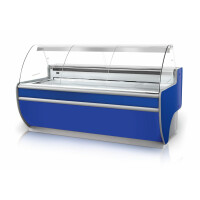 Lada chłodnicza z hartowaną szybą gietą uchylną, podświetlanym dolnym plafonem i blatem ze stali nierdzewnej 790x1070x1220 mm | RAPA, L-D