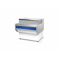 Lada kasowa niechłodzona prosta z blatem z szarej płyty laminowanej 1000x820x910 mm | RAPA, LK-A