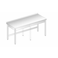 Stół przyścienny ze stali nierdzewnej 2100x600x850 mm | DORA METAL, DM-3100
