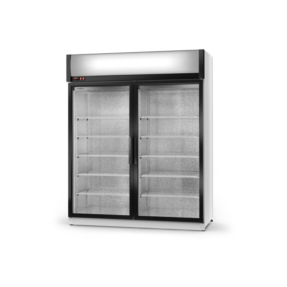 Szafa chłodnicza jednostronnie przeszklona z drzwiami skrzydłowymi, agregat górny, wentylator, 3 kl., 1200x750x2020 mm | RAPA, SCh - S 1200