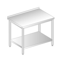 Stół przyścienny z półką ze stali nierdzewnej 1900x600x850 mm | DORA METAL, DM-3103