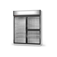 Szafa chłodnicza jednostronnie przeszklona z drzwiami skrzydłowymi, dwukomorowa, trzydrzwiowa, agregat górny, wentylator, 4 kl., 1600x750x2020 mm | RA