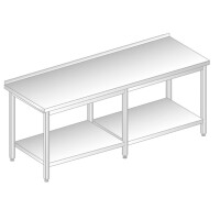 Stół przyścienny z półką ze stali nierdzewnej 2000x700x850 mm | DORA METAL, DM-3104