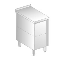 Stół przyścienny ze stali nierdzewnej z szafką 400x600x850 mm | DORA METAL, DM-3108