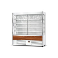 Moduł regału chłodniczego zamkniętego z frontem drewnianym 1250x700x2020 mm | RAPA, RCh-SR D