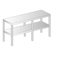 Nadstawka na stół ze stali nierdzewnej podwójna 1830x300x600 mm | DORA METAL, DM-3139