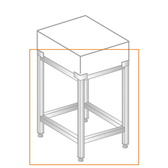 Podstawa pod kloc masarski ze stali nierdzewnej 400x400x700 mm | DORA METAL, DM-3152