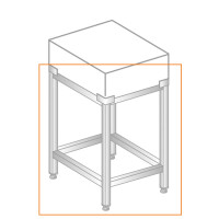 Podstawa pod kloc masarski ze stali nierdzewnej 500x400x650 mm | DORA METAL, DM-3152