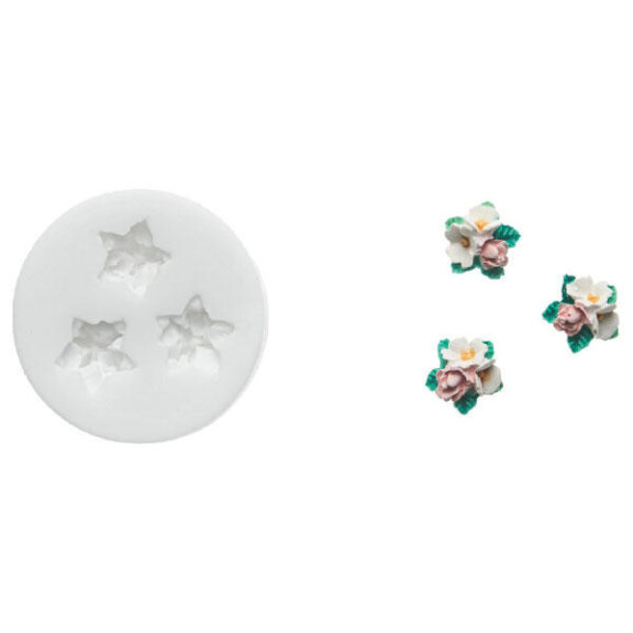 Forma silikonowa do masy cukrowej w kształcie kwiatów - SLK357, 15x15 mm | SILIKOMART, SugarFlex