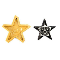 Forma silikonowa do masy cukrowej lub czekolady w kształcie uśmiechniętej gwiazdy - 170x20 mm | SILIKOMART, SugarFlex Gold