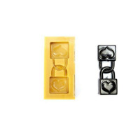 Forma silikonowa do masy cukrowej lub czekolady w kształcie dwóch kłódek - 82x30x12 mm | SILIKOMART, SugarFlex Gold