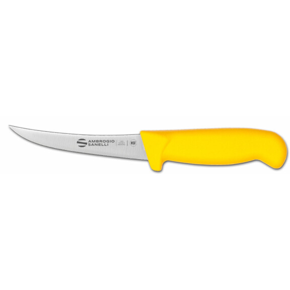 Nóż do trybowania, zakrzywiony, żółty, 13 cm | AMBROGIO SANELLI, Supra Colore