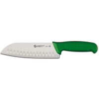 Nóż Santoku, ze żłobieniami, zielony, 18 cm | AMBROGIO SANELLI, Supra Colore
