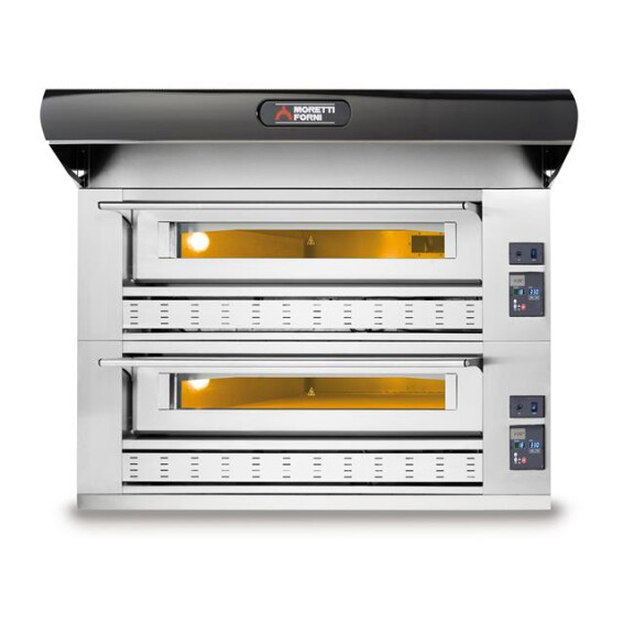 Gazowy piec dwukomorowy P150 z okapem i bazą | MORETTI FORNI, MFP150GCPC2