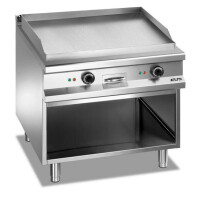 Płyta grillowa elektryczna, na podstawie z trzech stron zamkniętej 800x900 mm - gładka, Magistra Plus 900 | MBM, MFTE98AL