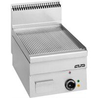 Płyta grillowa elektryczna, stołowa 400x600 mm - ryflowana, Minima 600 | MBM, EFT46R