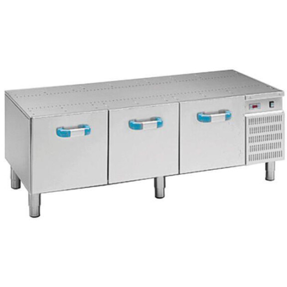 Postawa chłodnicza pod urządzenia stołowe linii Minima 600, 1600x600 mm z 3 szufladami | MBM, BR3C6