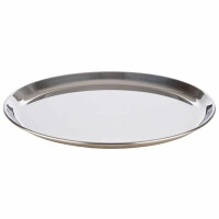 Okrągła taca nierdzewna do serwowania z rantem gładkim, 270x15 mm | APS, Kaffeehaus