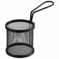 Koszyczek na frytki w kolorze czarnym o średnicy 8 cm | APS, Snackholder