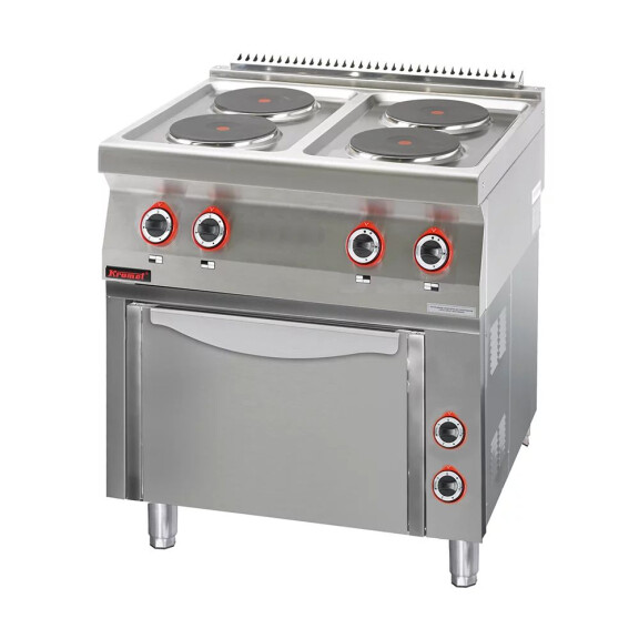 Kuchnia elektryczna 4-palnikowa z piekarnikiem elektrycznym 4x2,6 kW + 3,5 kW (piekarnik)  | KROMET, 700.KE-4/PE-1T