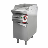 Płyta grillowa gazowa gładka chromowana 400 mm 5,5 kW na podstawie szafkowej zamkniętej  | KROMET, 700.PBG-400G