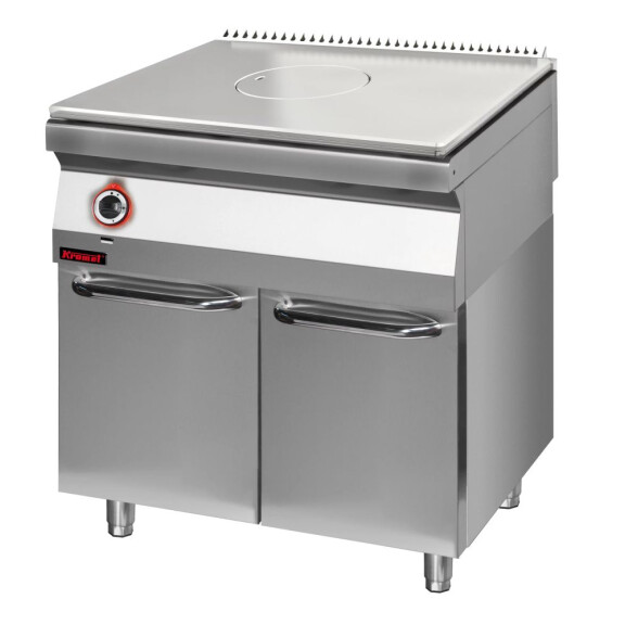 Solid Top gazowy chromowany 800 mm na podstawie szafkowej zamkniętej | KROMET, 700.KG/I-800.S.D