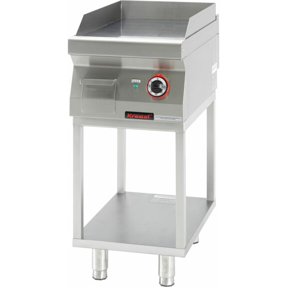 Płyta grillowa gładka chromowana 400 mm 4,8 kW na podstawie szkieletowej | KROMET, 700.PBE-400G.T