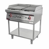 Lawa grill 800 mm 14 kW na podstawie szkieletowej | KROMET, 700.OGL-800.T