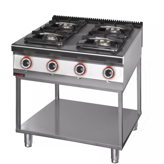 Kuchnia gazowa 4 palnikowa 1x4,5 kW+ 1x7,5 kW + 2x9,0 kW na podstawie szkieletowej  | KROMET, 900.KG-4.T