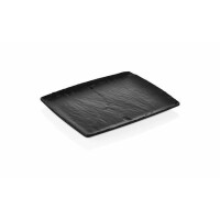Półmisek z melaminy, czarny, GN 1/2, 265x325 mm | FINE DINE, Rock