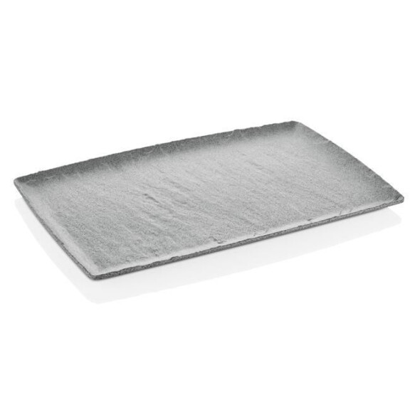 Półmisek z melaminy, szary, GN 1/1, 530x325 mm | FINE DINE, Rock