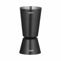 Jigger -miarka barmańska, 25 ml / 50 ml, czarny, śr. 45x(H)86 mm | BAR UP, 596647