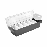 Pojemnik barmański na dodatki do drinków - 6 wkładów, 480x150x(H)100 mm | BAR UP, 552032