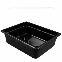 Pojemnik z poliwęglanu GN 1/2 czarny wys. 10 cm | CAMBRO, CM-24CW110
