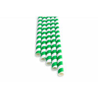 Rurki, słomki zielone paski 8x250 mm (op. 100 szt) | BAREQ, FF-2508PG