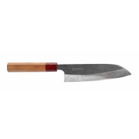 Nóż Santoku dł. 16,5 cm z laminowaną górą rączki | KASUMI, BLACK HAMMER