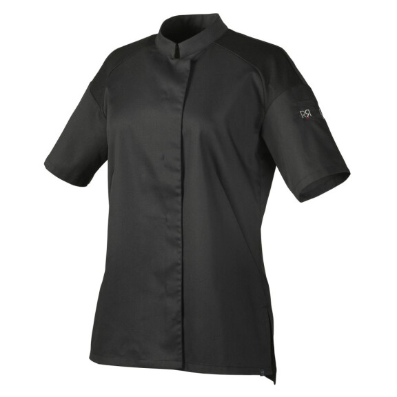 Bluza kucharska krótki rękaw czarna rozm. XXL | ROBUR, Cadix