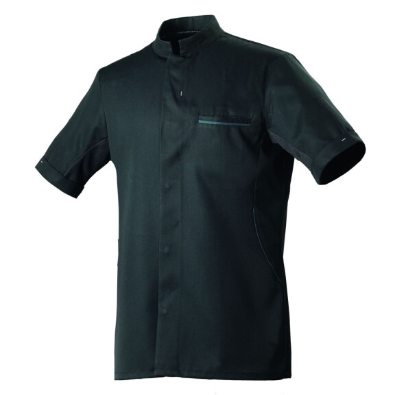 Bluza kucharska krótki rękaw czarna rozm. XL | ROBUR, Dunes
