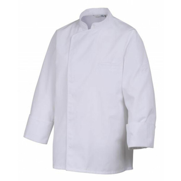 Bluza kucharska biała, biała lamówka, długi rękaw rozm. XS | ROBUR, Energy