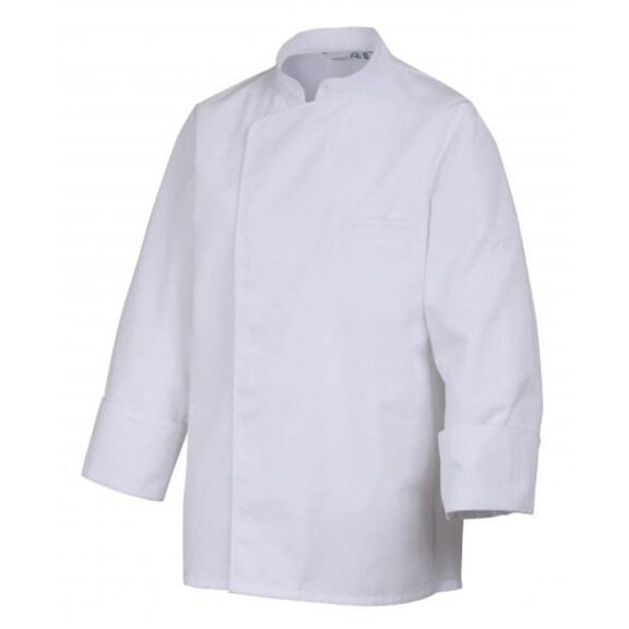 Bluza kucharska biała, biała lamówka, długi rękaw rozm. XXXL | ROBUR, Energy