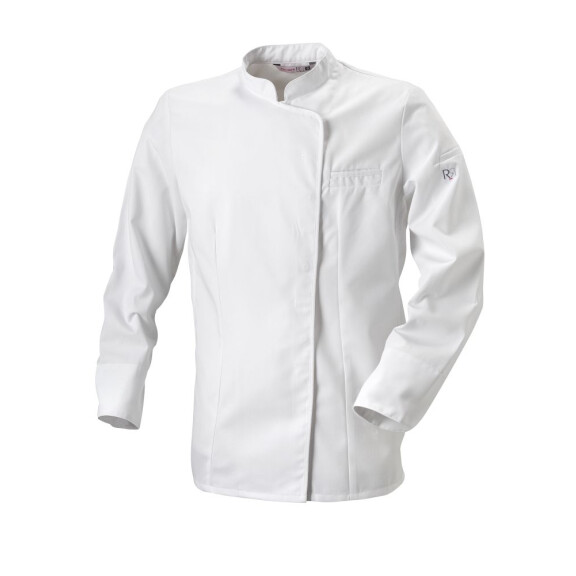 Bluza kucharska biała, biała lamówka, długi rękaw rozm. XXXL | ROBUR, Expression