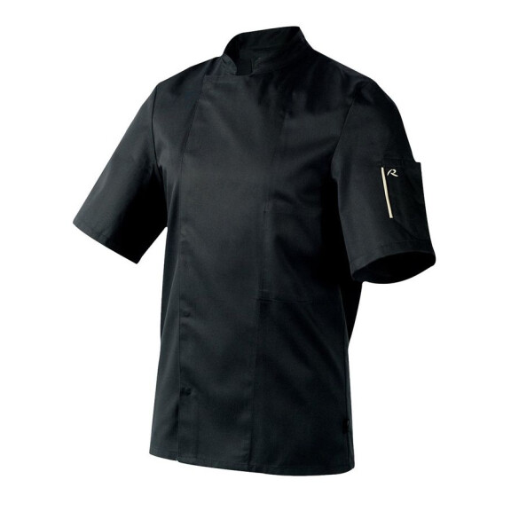 Bluza kucharska czarna, krótki rękaw rozm. XXL | ROBUR, Nero