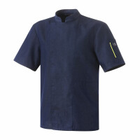 Bluza kucharska jeans, krótki rękaw rozm. XXXL | ROBUR, Nero