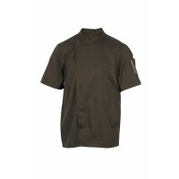 Bluza kucharska mokka, krótki rękaw rozm. S | ROBUR, Nero