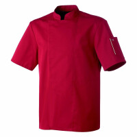 Bluza kucharska czerwona, krótki rękaw rozm. XS | ROBUR, Nero