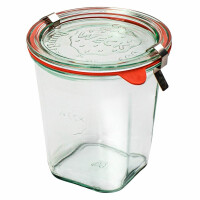 Słoik 545 ml z pokrywką, uszczelką i 2 zapinkami - op. 6 szt | WECK, Quadro